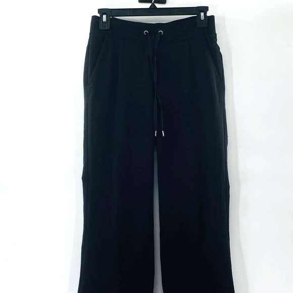 Athleta Midtown Drawstring Trouser Pants Black Sz 0 Mid Rise - Picture 5 of 13